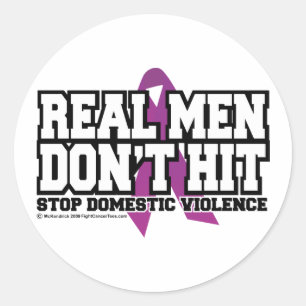 Real Men Don't Hit Classic Round Sticker