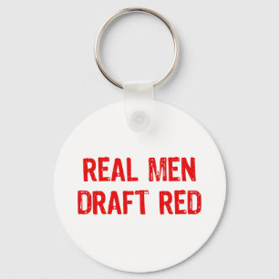 Real Men Draught Red Key Ring