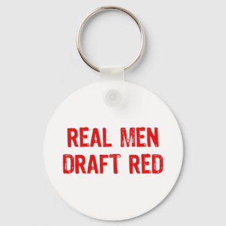 Real Men Draught Red Key Ring