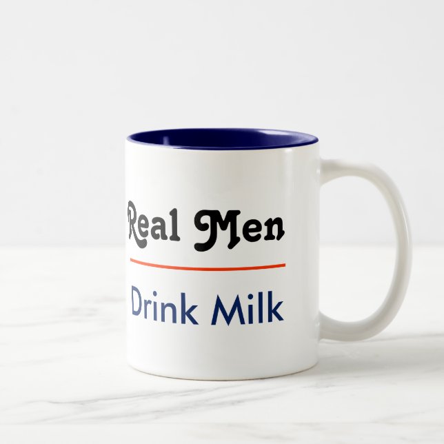 Real Men Drink Milk Two-Tone Coffee Mug (Right)