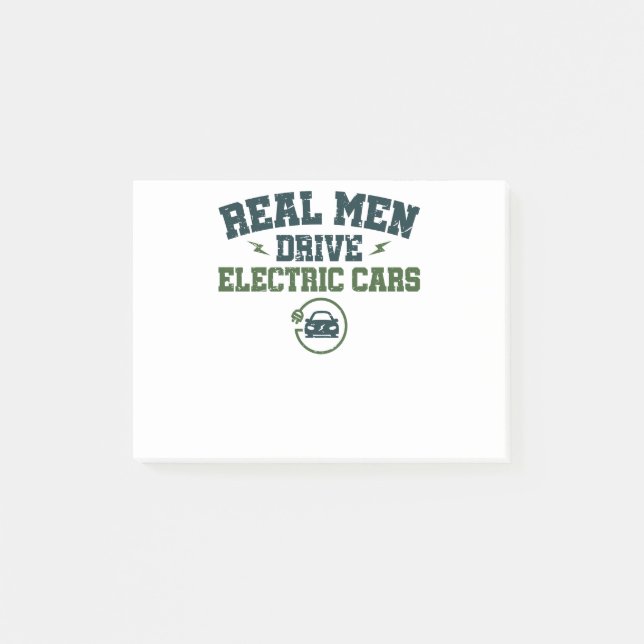 Real Men Drive Electric Cars Post-it Notes (Front)