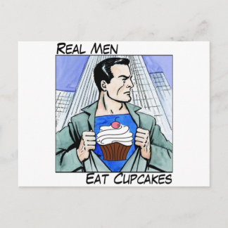 Real Men Eat Cupcakes Postcard