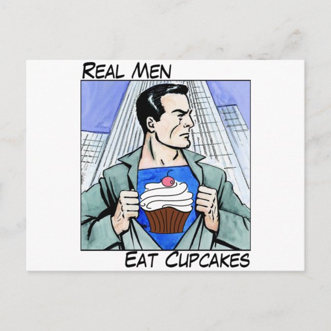Real Men Eat Cupcakes Postcard (Front)