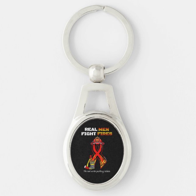 REAL MEN FIGHT FIRES KEY RING (Front)