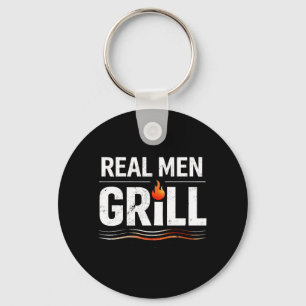 Real Men Grill Bbq King Fathers Day Cookout Key Ring