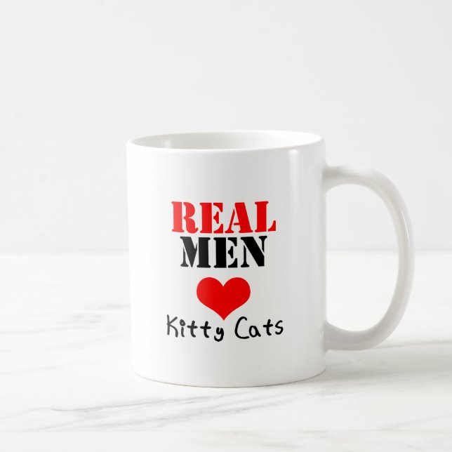 Real Men Heart (Love) Kitty Cats Coffee Mug (Right)