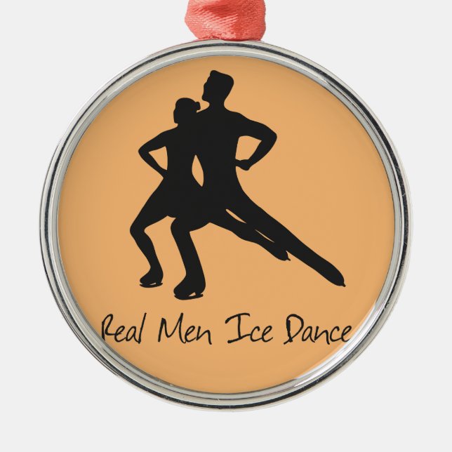 Real Men Ice Dance Metal Tree Decoration (Front)