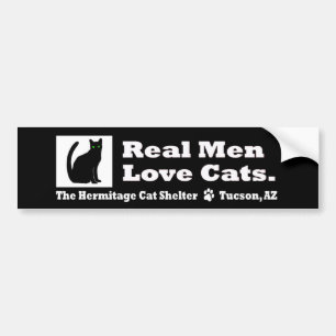 Real Men Love Cats- Bumper Sticker