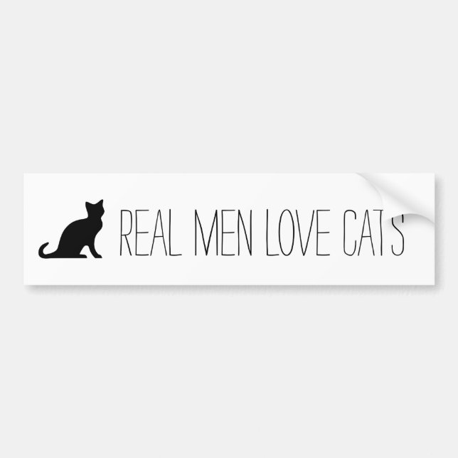 Real men love cats bumper sticker (Front)