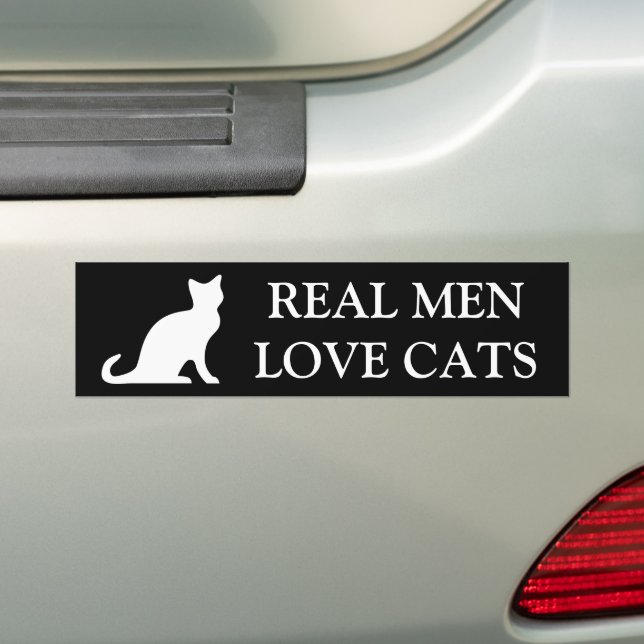 Real men love cats bumper sticker (On Car)