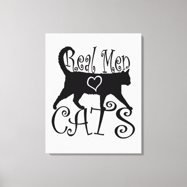 Real Men Love Cats Canvas Print (Front)