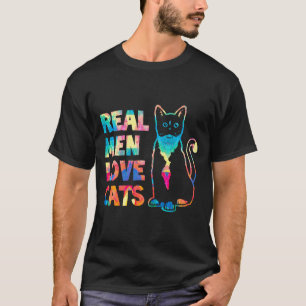 Real Men Love Cats Cat Idea Painting T-Shirt