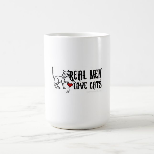 Real Men Love Cats Coffee Mug (Center)