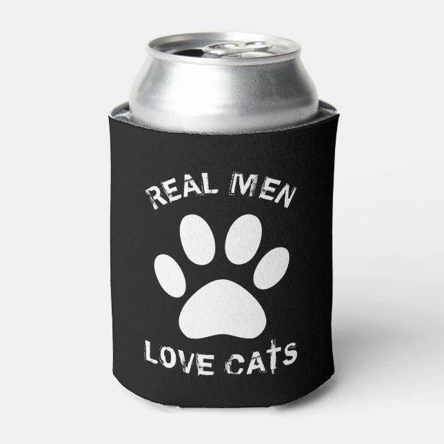Real Men Love Cats Custom Text Personalised Can Cooler (Can Front)