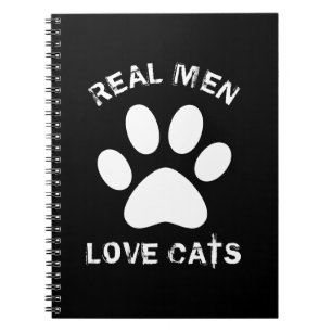Real Men Love Cats Custom Text Personalised Notebook