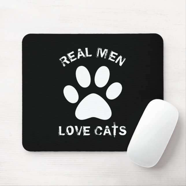 Real Men Love Cats Custom Text Personalized Mouse Mat (With Mouse)