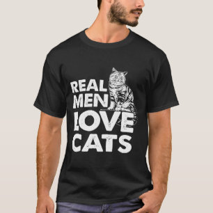 Real Men Love Cats Dad Daddy Grandpa Mum T-Shirt