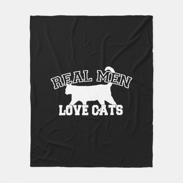 Real Men Love Cats Fleece Blanket (Front)