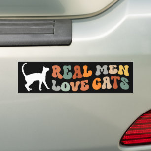 Real Men Love Cats Funny Bumper Sticker