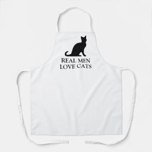 Real Men Love Cats funny kitchen apron for men