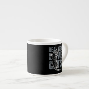 Real Men Love Cats in Grunge Style on Black Espresso Cup