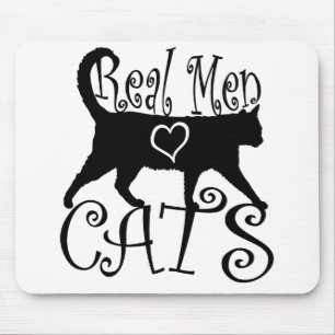 Real Men Love Cats in Stylish Design Mouse Mat