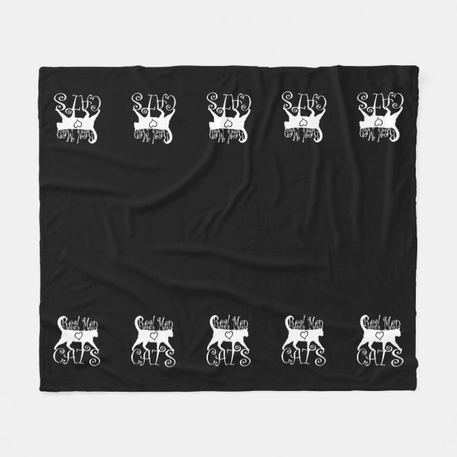 Real Men Love Cats Jazzy Style Fleece Blanket (Front (Horizontal))