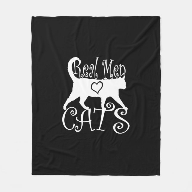 Real Men Love Cats Jazzy Style Fleece Blanket (Front)