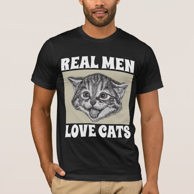 REAL MEN LOVE CATS KITTEN T-SHIRTS (Front)