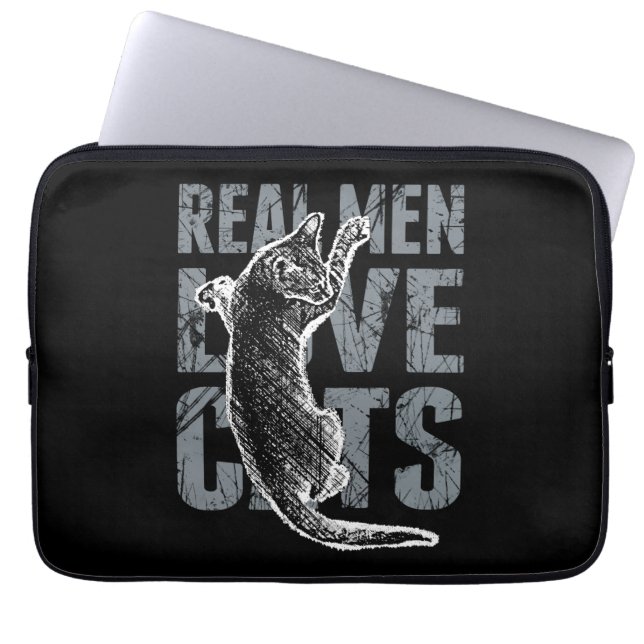 Real Men Love Cats Laptop Sleeve (Front)