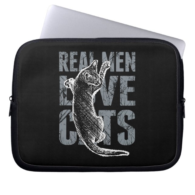 Real Men Love Cats Laptop Sleeve (Front)