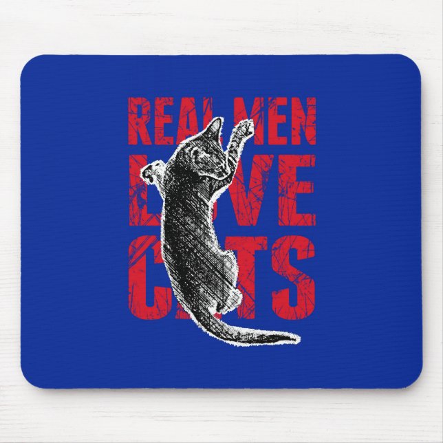 Real Men Love Cats Mouse Mat (Front)