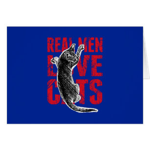 Real Men Love Cats on Blue