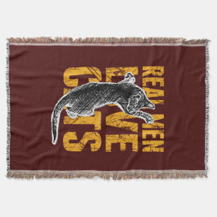 Real Men Love Cats on burgundy red Throw Blanket