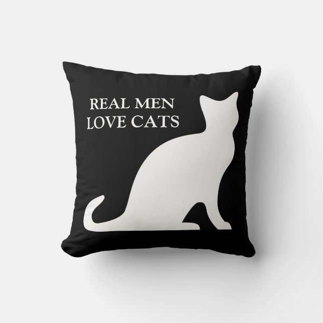 Real men love cats pillow cushion (Front)