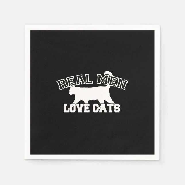 Real Men Love Cats Silhouette Napkin (Front)