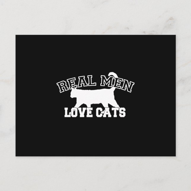 Real Men Love Cats Silhouette Postcard (Front)
