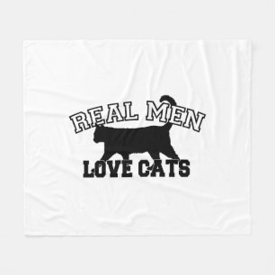 Real Men Love Cats Statement Fleece Blanket