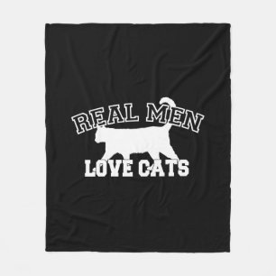 Real Men Love Cats Statement Fleece Blanket