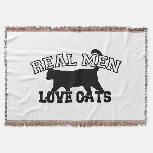 Real Men Love Cats Throw Blanket (Front)