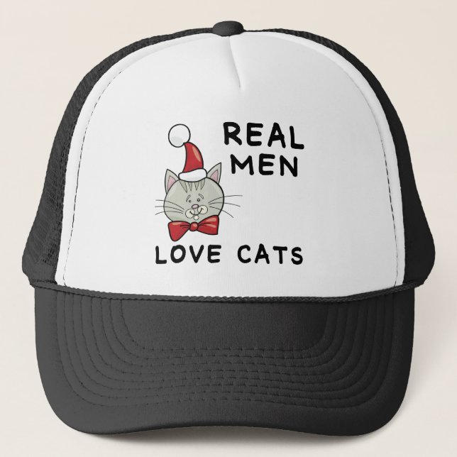 Real Men Love Cats Trucker Hat (Front)
