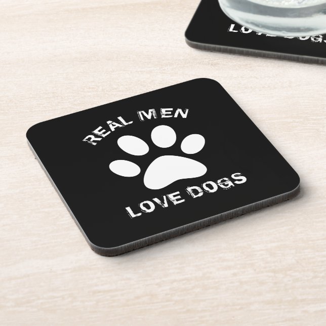 Real Men Love Dogs Custom Text Personalised Coaster (Left Side)