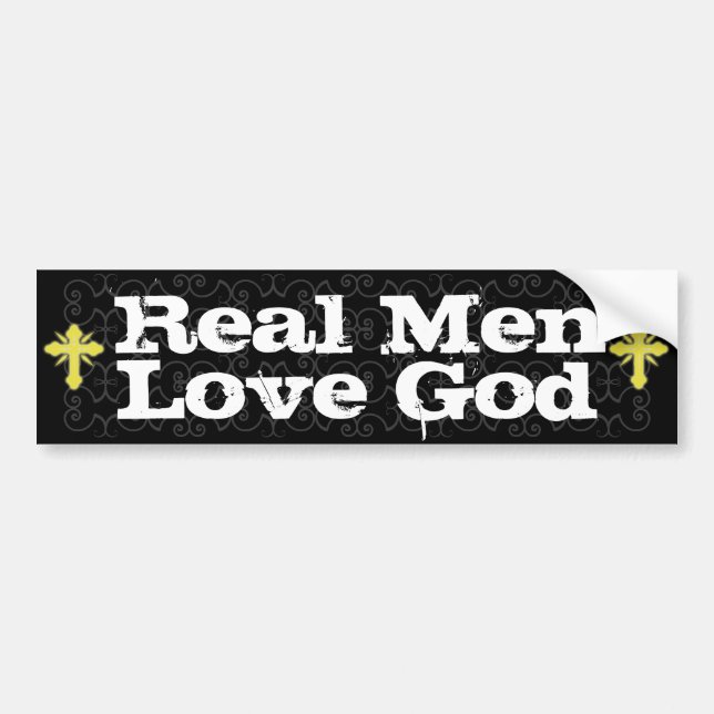 Real Men Love God Christian Bumper Sticker (Front)