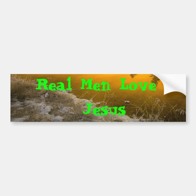 Real Men Love Jesus Bumper Sticker (Front)