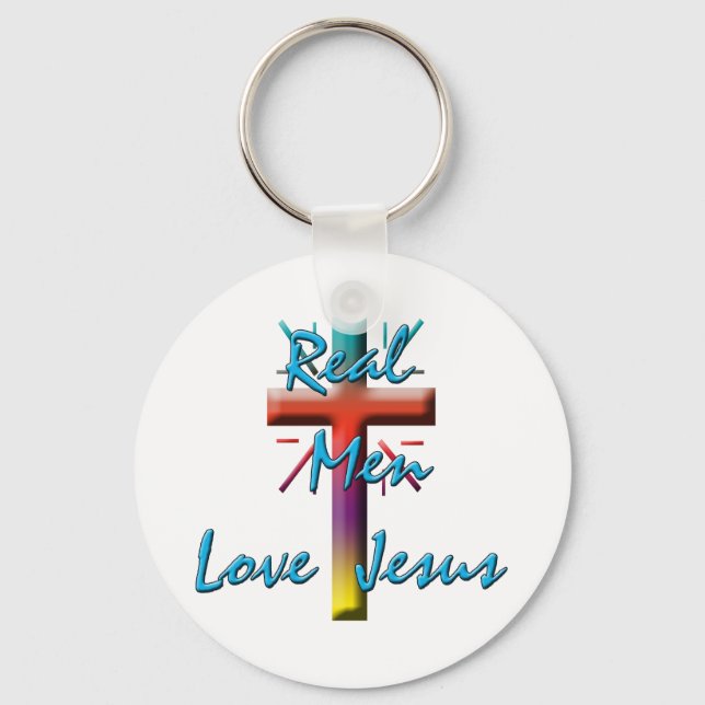 REAL MEN LOVE JESUS KEY RING (Front)