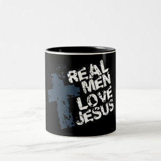 Real Men Love Jesus Two-Tone Coffee Mug