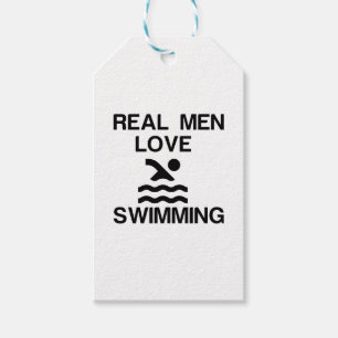 REAL MEN LOVE SWIMMING GIFT TAGS
