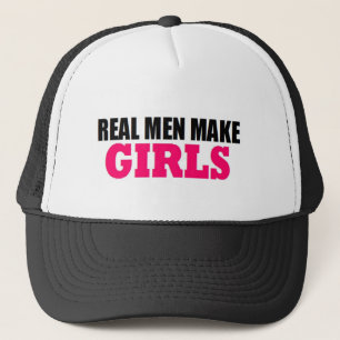 REAL MEN MAKE GIRLS BABY DADDY NEW FATHER TRUCKER HAT