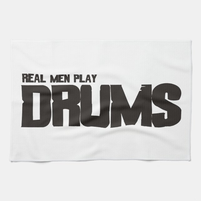 Real Men Play Drums Tea Towel (Horizontal)
