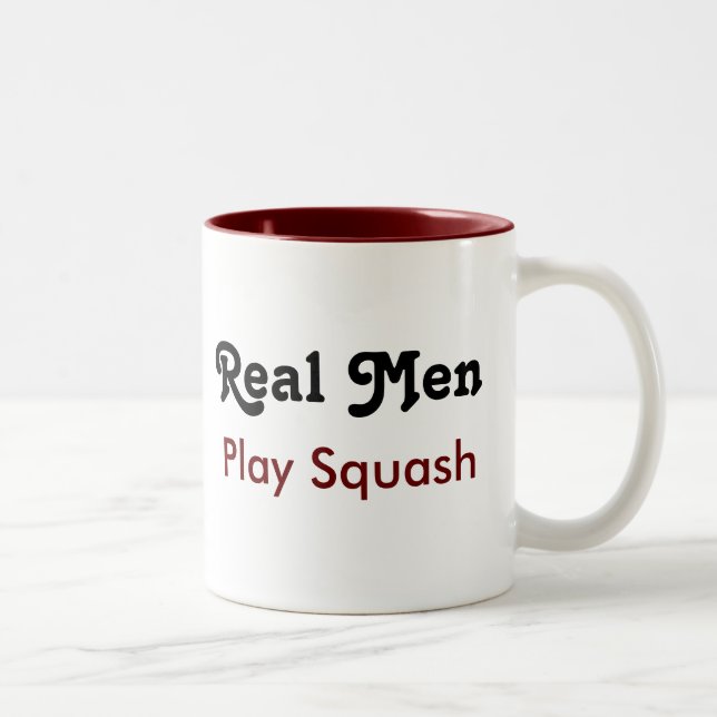 Real Men Play Squash Two-Tone Coffee Mug (Right)